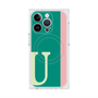 プレミアムスクエアケース with MagSafe［ オリジナル - initial color line - U green ］