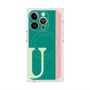 プレミアムスクエアケース with MagSafe［ オリジナル - initial color line - U green ］