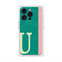 プレミアムスクエアケース with MagSafe［ オリジナル - initial color line - U green ］