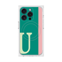 プレミアムスクエアケース with MagSafe［ オリジナル - initial color line - U green ］