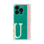プレミアムスクエアケース with MagSafe［ オリジナル - initial color line - U green ］