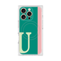 プレミアムスクエアケース with MagSafe［ オリジナル - initial color line - U green ］