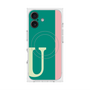プレミアムスクエアケース with MagSafe［ オリジナル - initial color line - U green ］