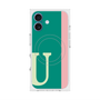 プレミアムスクエアケース with MagSafe［ オリジナル - initial color line - U green ］