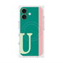 プレミアムスクエアケース with MagSafe［ オリジナル - initial color line - U green ］