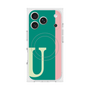プレミアムスクエアケース with MagSafe［ オリジナル - initial color line - U green ］