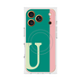 プレミアムスクエアケース with MagSafe［ オリジナル - initial color line - U green ］