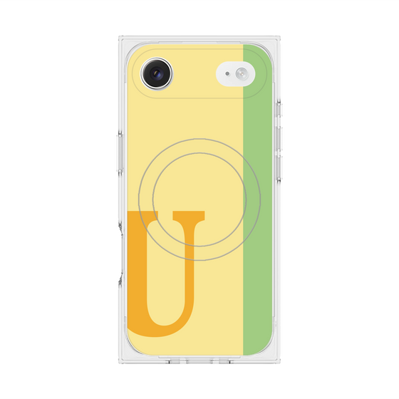 プレミアムスクエアケース with MagSafe［ オリジナル - initial color line - U yellow ］
