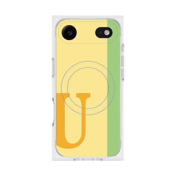 プレミアムスクエアケース with MagSafe［ オリジナル - initial color line - U yellow ］