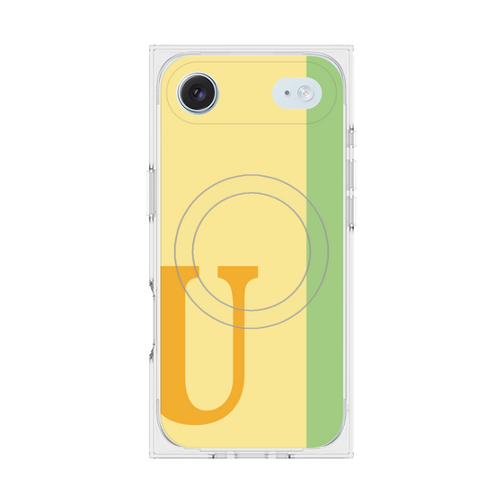 プレミアムスクエアケース with MagSafe［ オリジナル - initial color line - U yellow ］