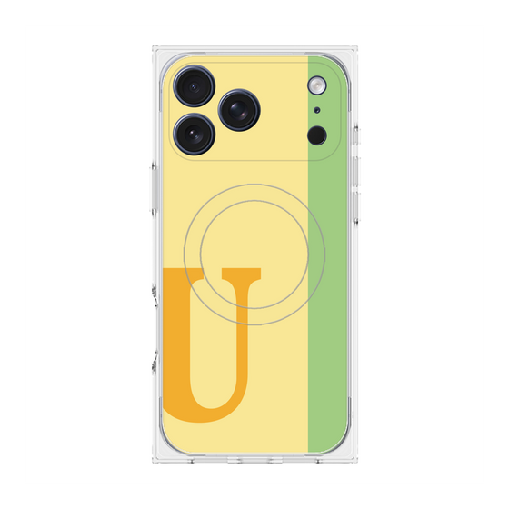 プレミアムスクエアケース with MagSafe［ オリジナル - initial color line - U yellow ］