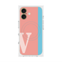 プレミアムスクエアケース with MagSafe［ オリジナル - initial color line - V pink ］