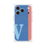プレミアムスクエアケース with MagSafe［ オリジナル - initial color line - V blue ］
