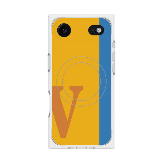 プレミアムスクエアケース with MagSafe［ オリジナル - initial color line - V orange ］