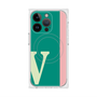 プレミアムスクエアケース with MagSafe［ オリジナル - initial color line - V green ］