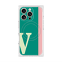 プレミアムスクエアケース with MagSafe［ オリジナル - initial color line - V green ］