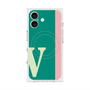 プレミアムスクエアケース with MagSafe［ オリジナル - initial color line - V green ］