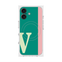 プレミアムスクエアケース with MagSafe［ オリジナル - initial color line - V green ］