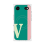 プレミアムスクエアケース with MagSafe［ オリジナル - initial color line - V green ］