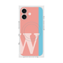 プレミアムスクエアケース with MagSafe［ オリジナル - initial color line - W pink ］