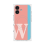 プレミアムスクエアケース with MagSafe［ オリジナル - initial color line - W pink ］