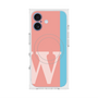 プレミアムスクエアケース with MagSafe［ オリジナル - initial color line - W pink ］