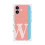 プレミアムスクエアケース with MagSafe［ オリジナル - initial color line - W pink ］