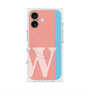 プレミアムスクエアケース with MagSafe［ オリジナル - initial color line - W pink ］
