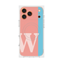プレミアムスクエアケース with MagSafe［ オリジナル - initial color line - W pink ］