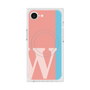 プレミアムスクエアケース with MagSafe［ オリジナル - initial color line - W pink ］