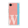 プレミアムスクエアケース with MagSafe［ オリジナル - initial color line - W pink ］