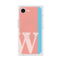 プレミアムスクエアケース with MagSafe［ オリジナル - initial color line - W pink ］