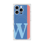 プレミアムスクエアケース with MagSafe［ オリジナル - initial color line - W blue ］