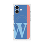 プレミアムスクエアケース with MagSafe［ オリジナル - initial color line - W blue ］
