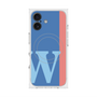 プレミアムスクエアケース with MagSafe［ オリジナル - initial color line - W blue ］