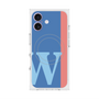 プレミアムスクエアケース with MagSafe［ オリジナル - initial color line - W blue ］