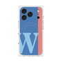 プレミアムスクエアケース with MagSafe［ オリジナル - initial color line - W blue ］