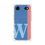 プレミアムスクエアケース with MagSafe［ オリジナル - initial color line - W blue ］