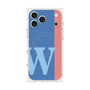 プレミアムスクエアケース with MagSafe［ オリジナル - initial color line - W blue ］