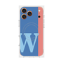 プレミアムスクエアケース with MagSafe［ オリジナル - initial color line - W blue ］