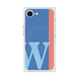 プレミアムスクエアケース with MagSafe［ オリジナル - initial color line - W blue ］