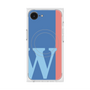 プレミアムスクエアケース with MagSafe［ オリジナル - initial color line - W blue ］