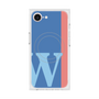 プレミアムスクエアケース with MagSafe［ オリジナル - initial color line - W blue ］