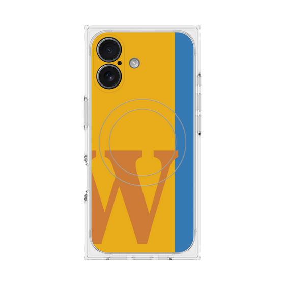 プレミアムスクエアケース with MagSafe［ オリジナル - initial color line - W orange ］