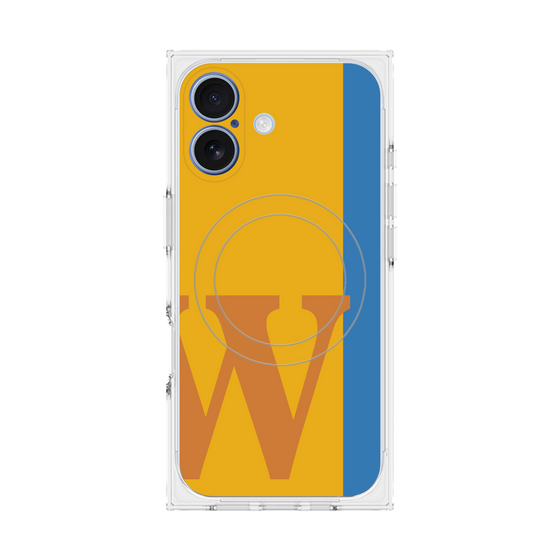 プレミアムスクエアケース with MagSafe［ オリジナル - initial color line - W orange ］