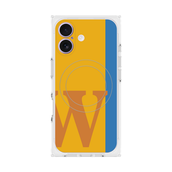 プレミアムスクエアケース with MagSafe［ オリジナル - initial color line - W orange ］
