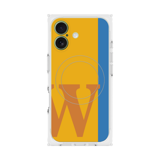 プレミアムスクエアケース with MagSafe［ オリジナル - initial color line - W orange ］