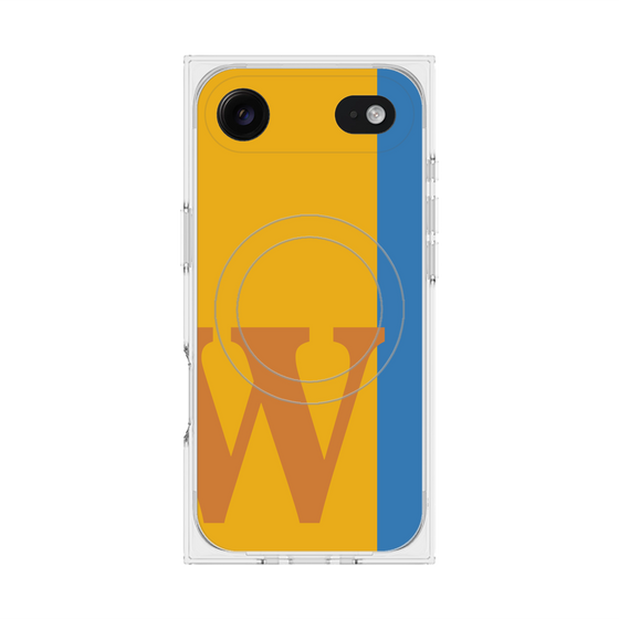 プレミアムスクエアケース with MagSafe［ オリジナル - initial color line - W orange ］