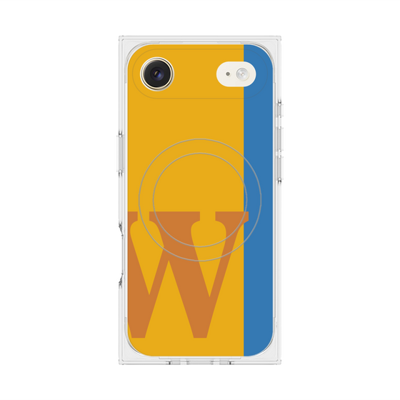 プレミアムスクエアケース with MagSafe［ オリジナル - initial color line - W orange ］