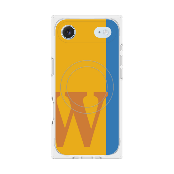 プレミアムスクエアケース with MagSafe［ オリジナル - initial color line - W orange ］